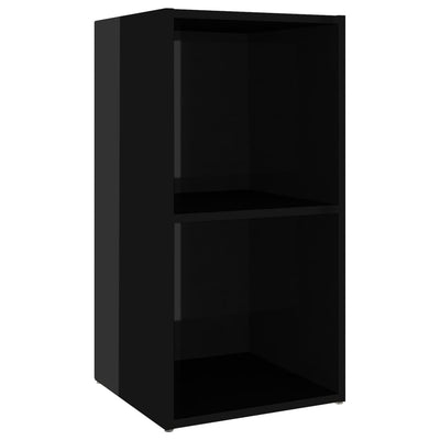 TV Cabinets 2 pcs High Gloss Black 72x35x36.5 cm Engineered Wood