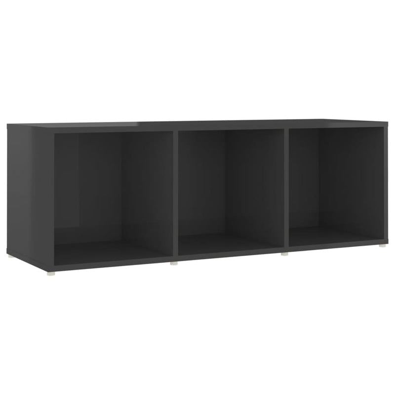 3 Piece TV Cabinet Set High Gloss Grey Engineered Wood