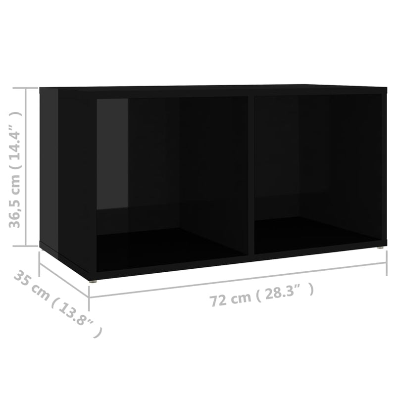 3 Piece TV Cabinet Set High Gloss Black Engineered Wood