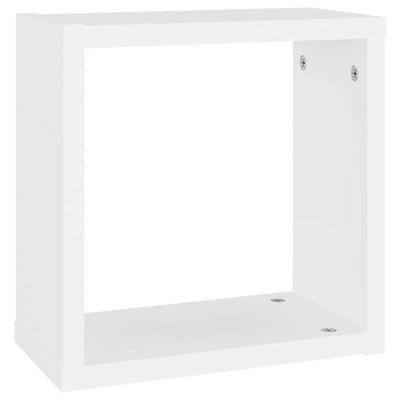 Wall Cube Shelves 2 pcs White 30x15x30 cm