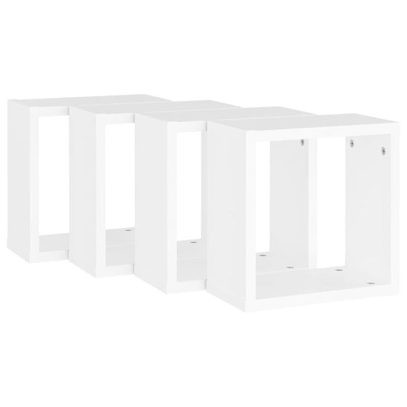 Wall Cube Shelves 4 pcs White 30x15x30 cm