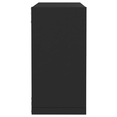 Wall Cube Shelves 2 pcs Black 30x15x30 cm