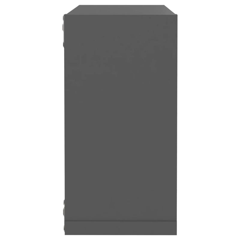 Wall Cube Shelves 2 pcs Grey 30x15x30 cm