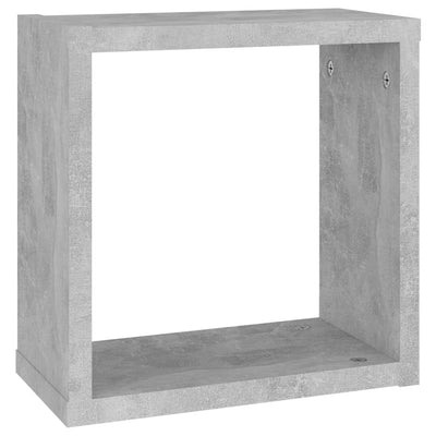 Wall Cube Shelves 2 pcs Concrete Grey 30x15x30 cm