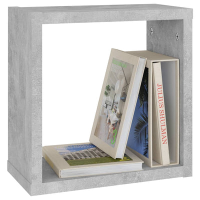 Wall Cube Shelves 6 pcs Concrete Grey 30x15x30 cm