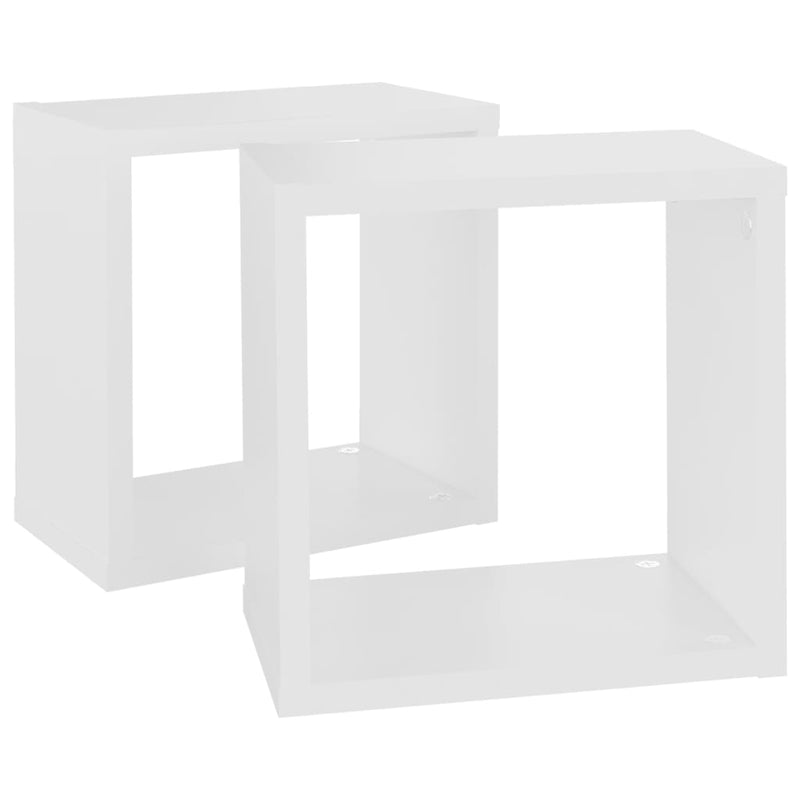 Wall Cube Shelves 2 pcs White 26x15x26 cm