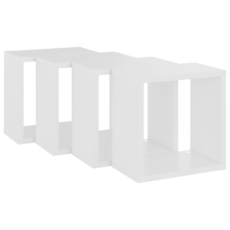 Wall Cube Shelves 4 pcs White 26x15x26 cm