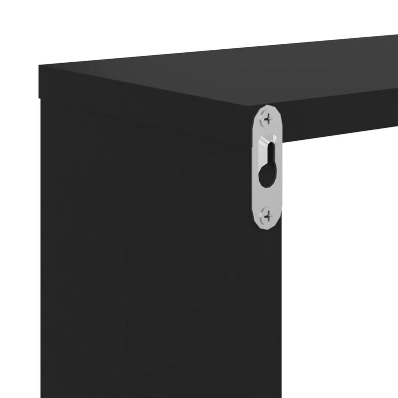 Wall Cube Shelves 4 pcs Black 26x15x26 cm