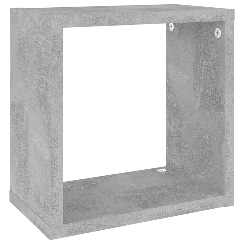 Wall Cube Shelves 2 pcs Concrete Grey 26x15x26 cm