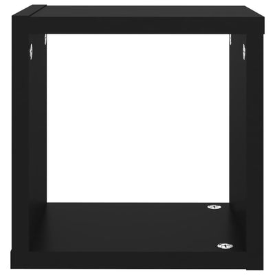 Wall Cube Shelves 4 pcs Black 22x15x22 cm