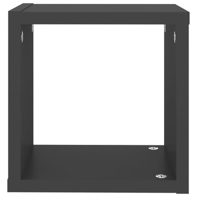 Wall Cube Shelves 4 pcs Grey 22x15x22 cm
