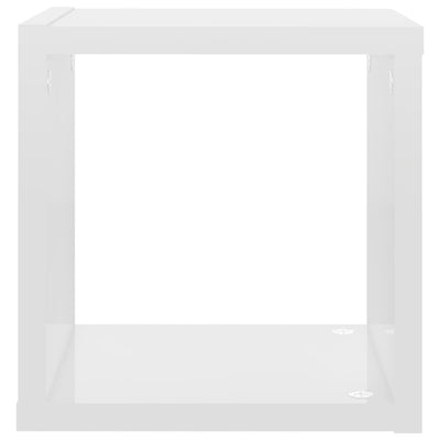 Wall Cube Shelves 4 pcs High Gloss White 22x15x22 cm