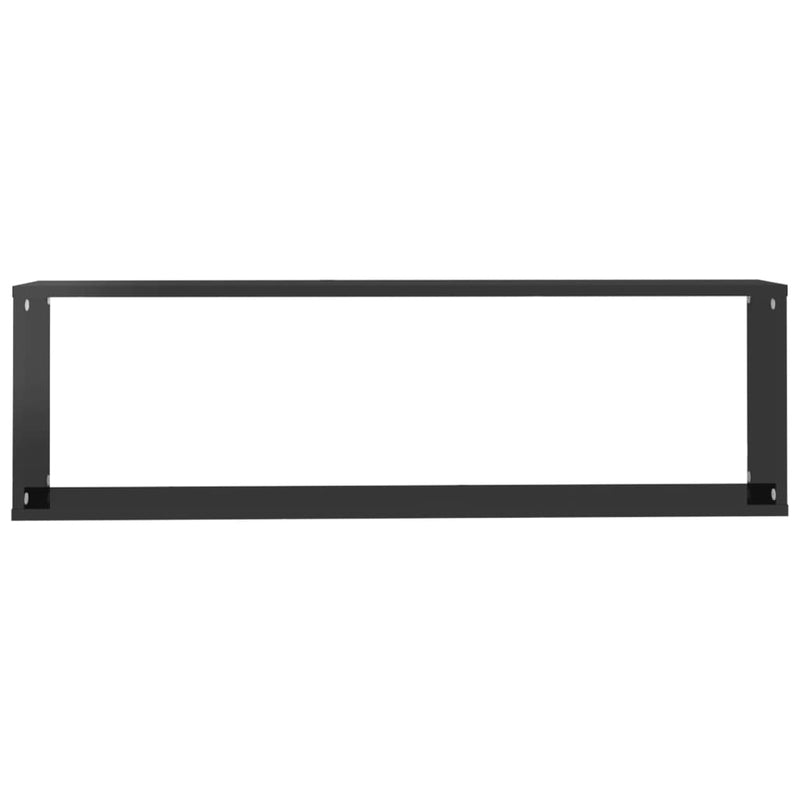 Wall Cube Shelves 6 pcs High Gloss Black 100x15x30 cm Engineered Wood