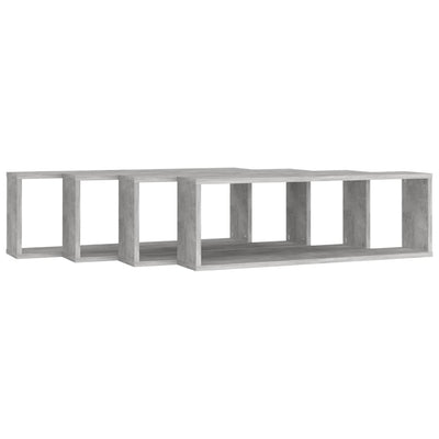 Wall Cube Shelves 4 pcs Concrete Grey 80x15x26.5 cm Engineered Wood