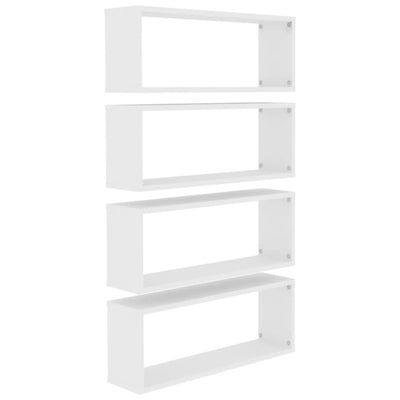 Wall Cube Shelves 4 pcs White 60x15x23 cm Engineered Wood