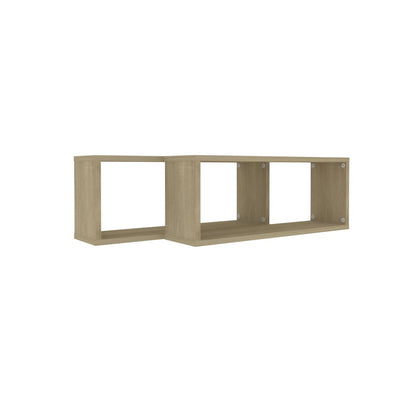 Wall Cube Shelves 2 pcs Sonoma Oak 60x15x23 cm Engineered Wood