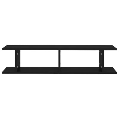 Wall Shelves 2 pcs Black 90x18x20 cm Engineered Wood