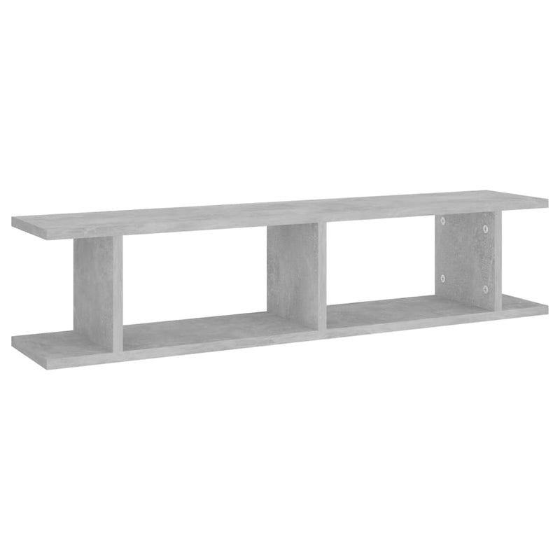 Wall Shelves 2 pcs Concrete Grey 90x18x20 cm Engineered Wood