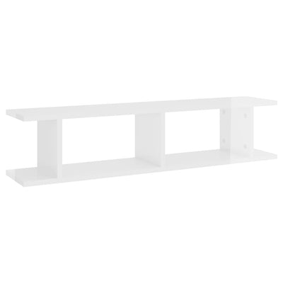 Wall Shelves 2 pcs High Gloss White 90x18x20 cm Engineered Wood