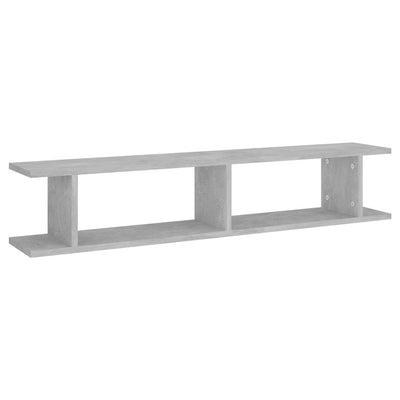 Wall Shelves 2 pcs Concrete Grey 105x18x20 cm Engineered Wood