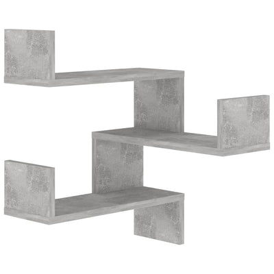 Wall Corner Shelves 2 pcs Concrete Grey 40x40x50 cm Engineered Wood