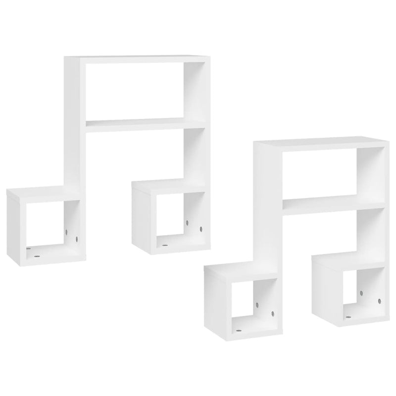 Wall Shelves 2 pcs White 50x15x50 cm Engineered Wood