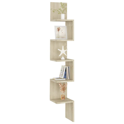 Wall Corner Shelf Sonoma Oak 20x20x127.5 cm Engineered Wood