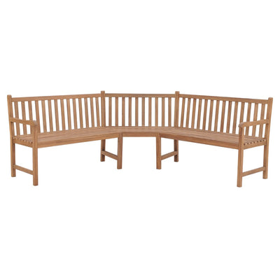 Garden Corner Bench 185x185x90 cm Solid Teak Wood