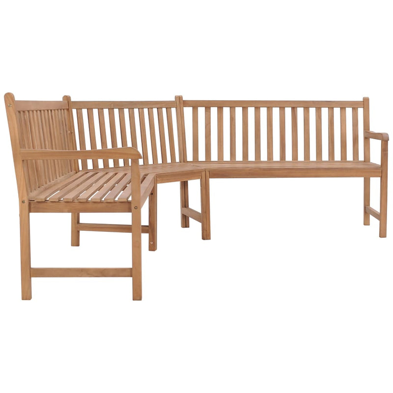 Garden Corner Bench 185x185x90 cm Solid Teak Wood