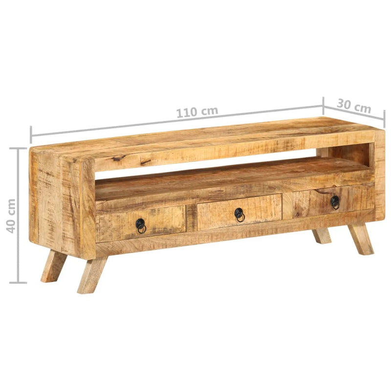 TV Cabinet 110x30x40 cm Solid Mango Wood