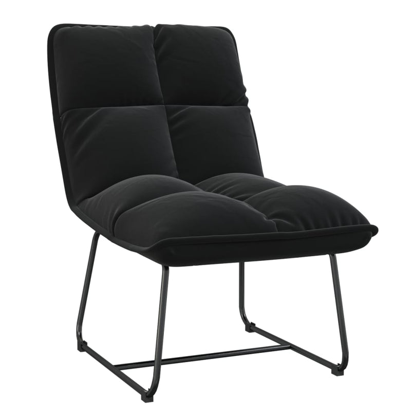 Leisure Chair with Metal Frame Black Velvet