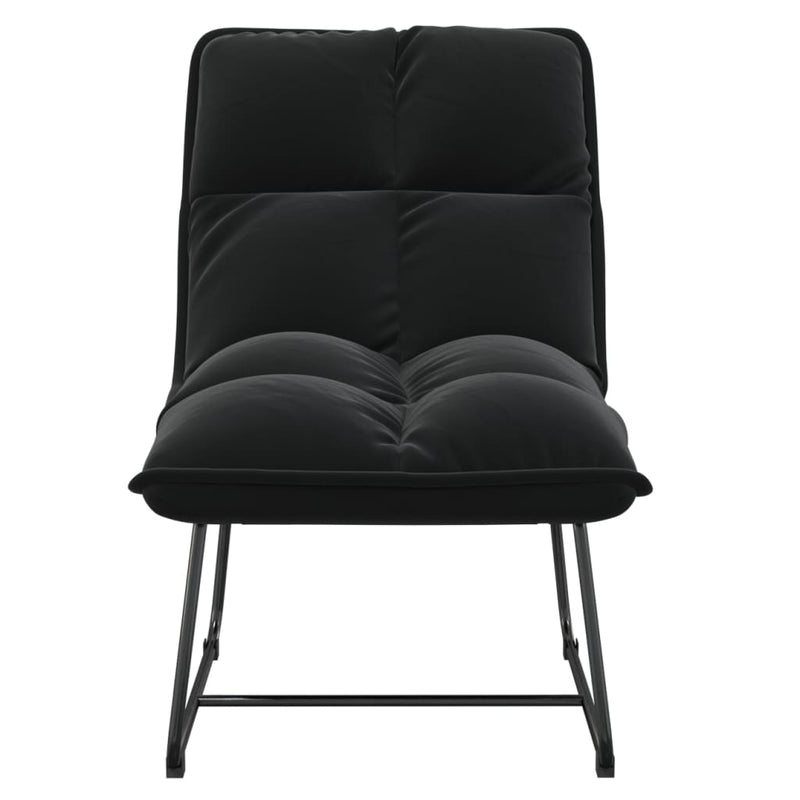 Leisure Chair with Metal Frame Black Velvet