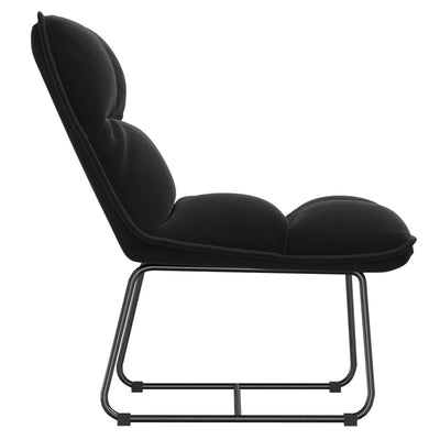 Leisure Chair with Metal Frame Black Velvet