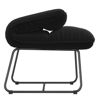 Leisure Chair with Metal Frame Black Velvet