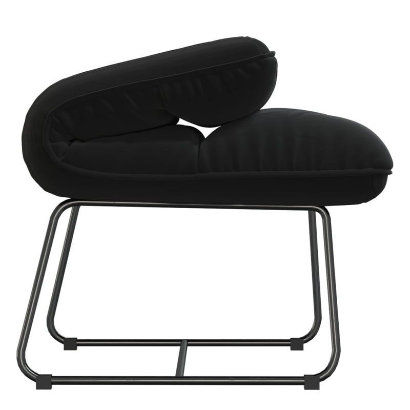 Leisure Chair with Metal Frame Black Velvet