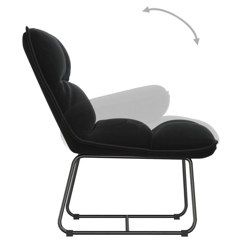 Leisure Chair with Metal Frame Black Velvet