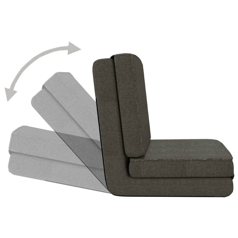 Folding Floor Chair Dark Grey Fabric