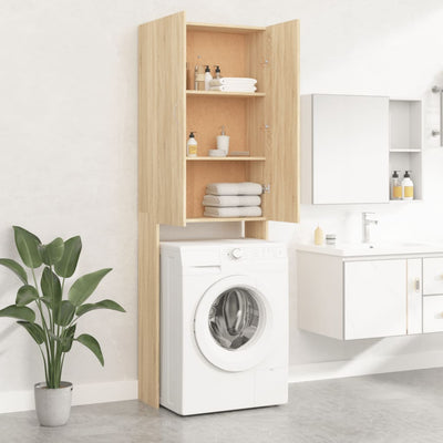 Washing Machine Cabinet Sonoma Oak 64x25.5x190 cm