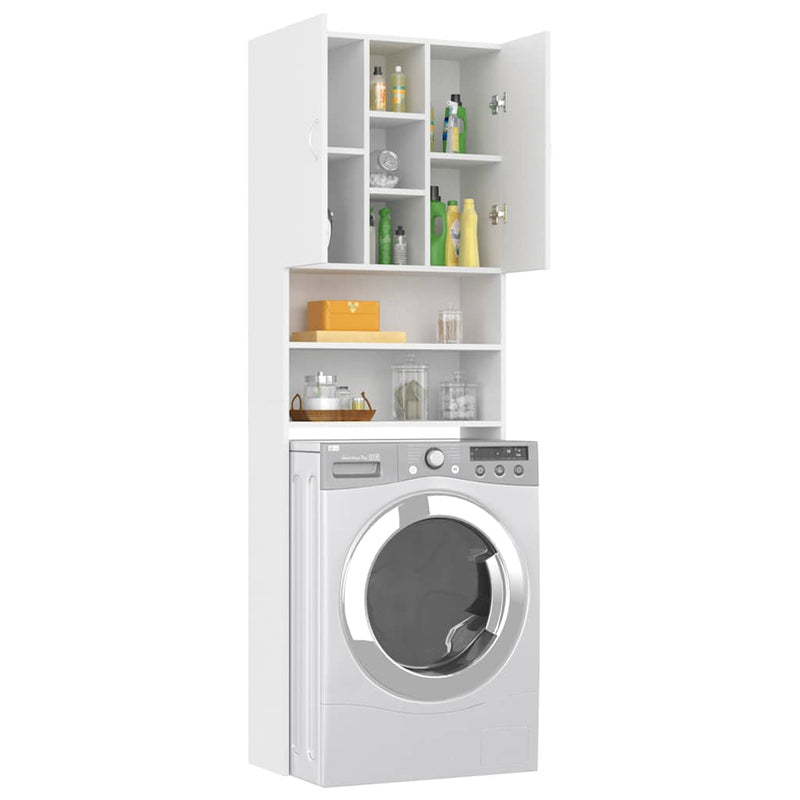 Washing Machine Cabinet White 64x25.5x190 cm