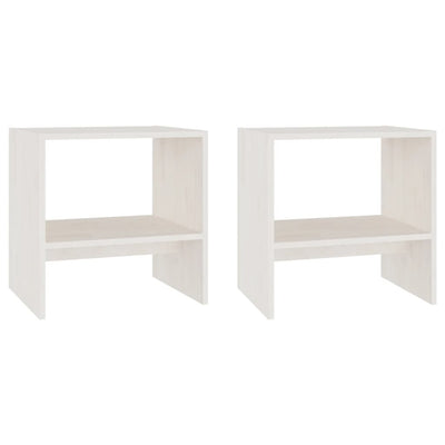 Bedside Cabinets 2 pcs White 40x30.5x40 cm Solid Pinewood