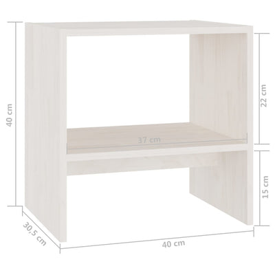 Bedside Cabinets 2 pcs White 40x30.5x40 cm Solid Pinewood