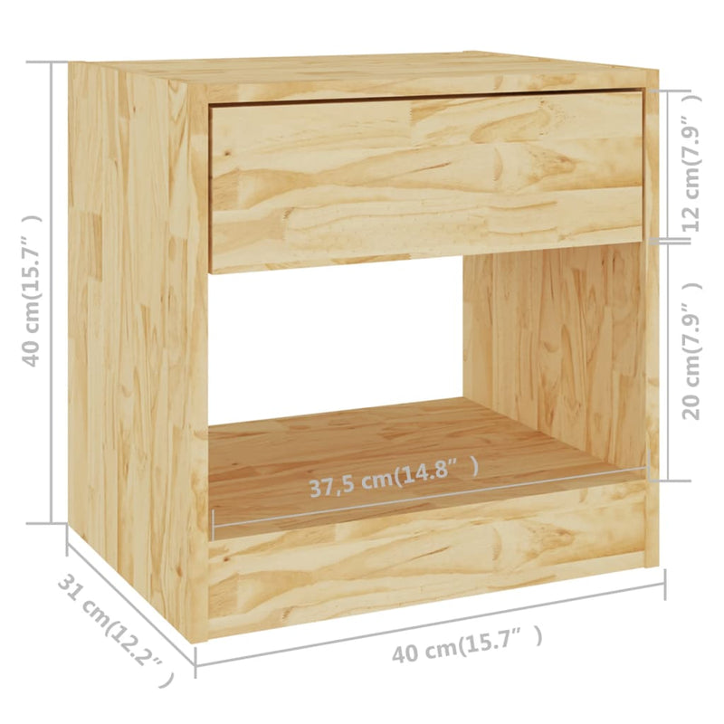 Bedside Cabinets 2 pcs 40x31x40 cm Solid Pinewood