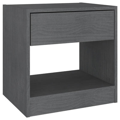 Bedside Cabinet Grey 40x31x40 cm Solid Pinewood