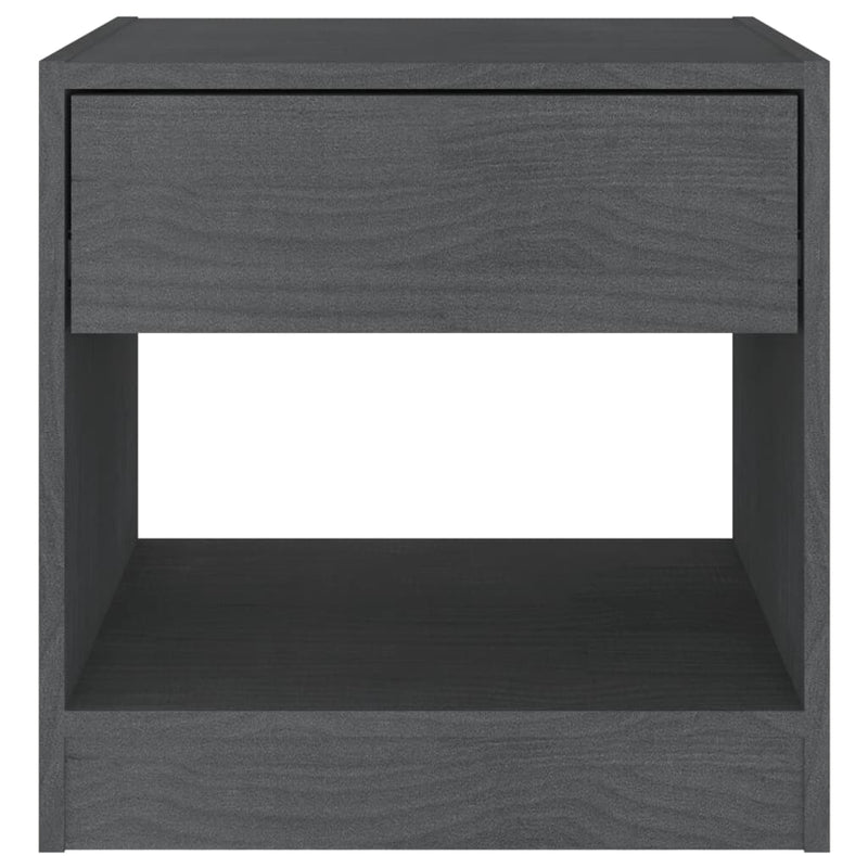 Bedside Cabinet Grey 40x31x40 cm Solid Pinewood