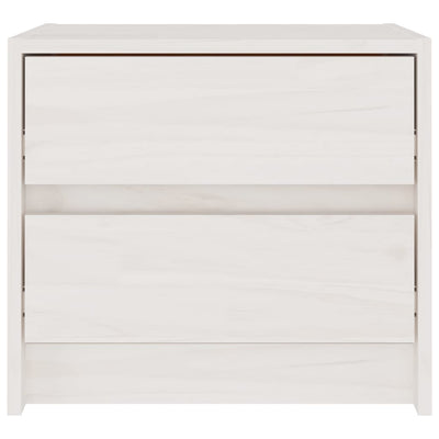 Bedside Cabinet White 40x30.5x35.5 cm Solid Pine Wood