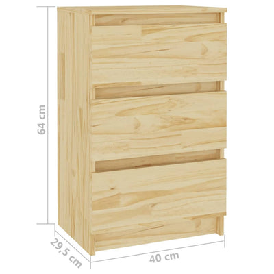 Bedside Cabinet 40x29.5x64 cm Solid Pine Wood