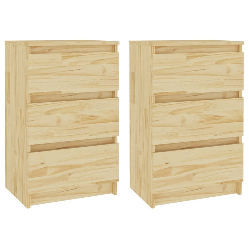 Bedside Cabinets 2 pcs 40x29.5x64 cm Solid Pine Wood