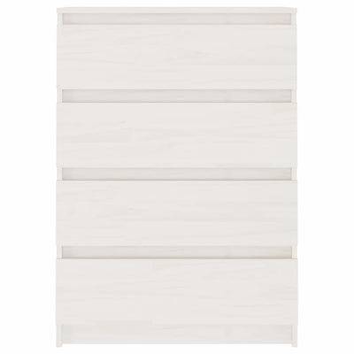 Side Cabinet White 60x36x84 cm Solid Pinewood