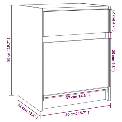 Bedside Cabinet 40x31x50 cm Solid Pinewood