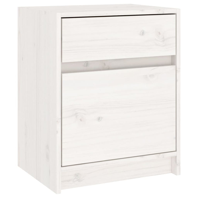 Bedside Cabinet White 40x31x50 cm Solid Pinewood